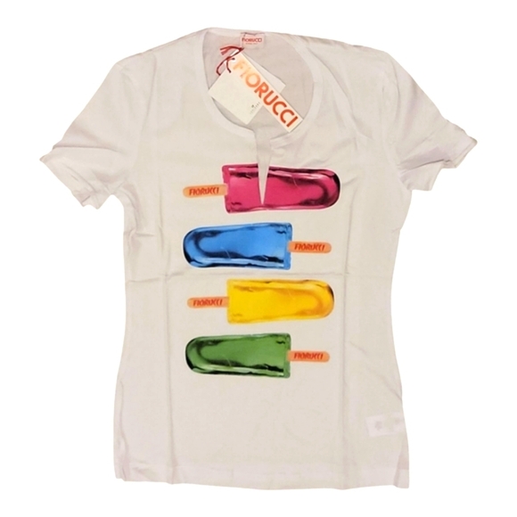 $185 NWT FIORUCCI Rare Popsicle Top Size Large - Picture 1 of 3
